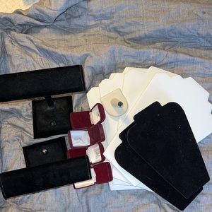 Assortment of necklace, ring and bracelet displays/holders